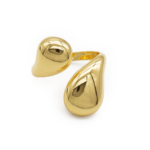 Anel Feminino Ajustável Duas Gotas Banhado a Ouro