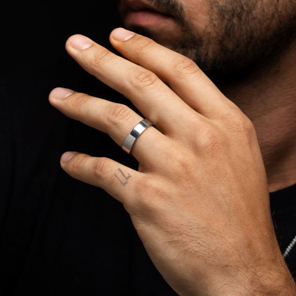 Anel Masculino Liso Em Aço Inoxidável Design Minimalista E Moderno Com Estilo Atemporal