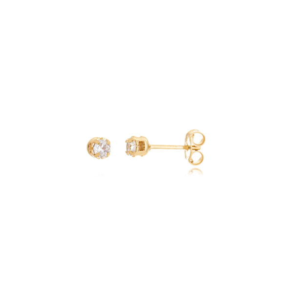 Brinco Ponto De Luz Elegante Pequeno Banhado A Ouro