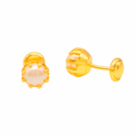 Brinco de Pérolas Maxi com Tarracha Baby banhado a ouro