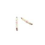 Brinco Feminino Ear Hook com Zircônias Coloridas Banhado a Ouro