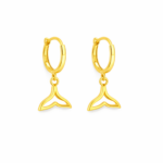 Brinco Click 2,3cm com Rabo de Baleia Banhado a Ouro e Ródio