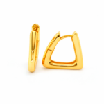 Brinco Feminino em Formato de Argola Triangular M Banhado