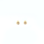 Brinco Gota Minimalista Color Em Zircônias Banhado A Ouro