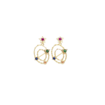 Brinco Redondo Estilo Astros Banhado A Ouro
