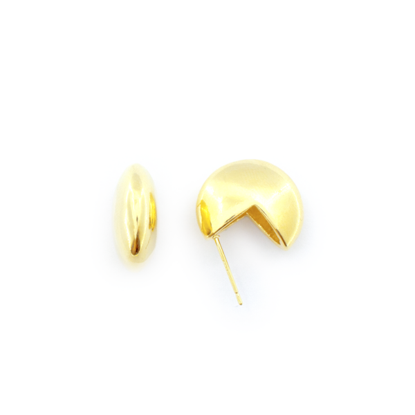 Brinco De Argola Orgânica Banhado A Ouro