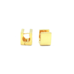 Brinco Click Quadrado 1,4cm Banhado a Ouro