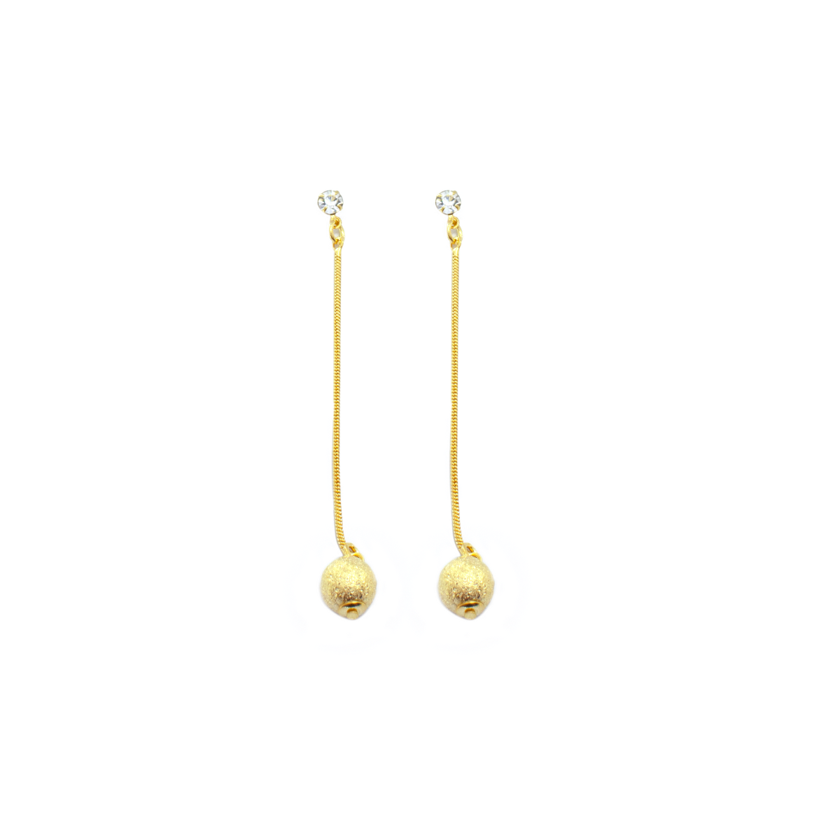 B2778-1 Brinco Fio De Esfera Banhado A Ouro E Ródio - Imagem 1