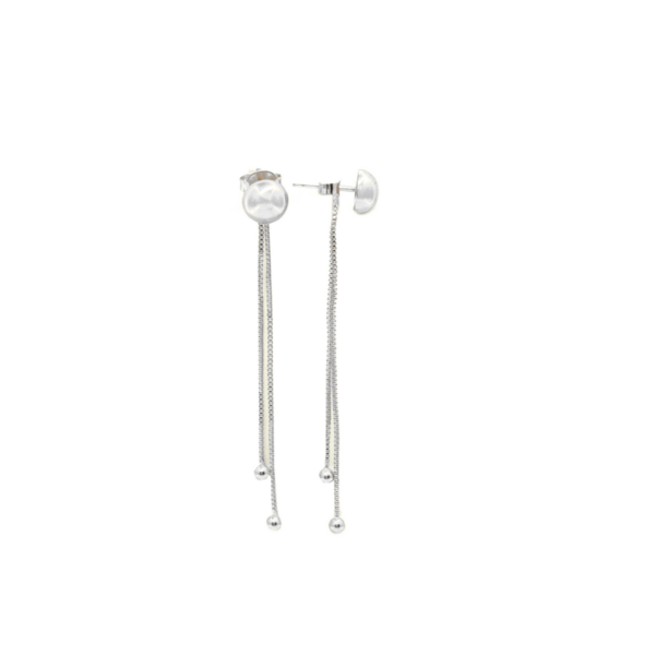 Brinco Feminino de Bolinhas Penduradas Banhado a Ródio