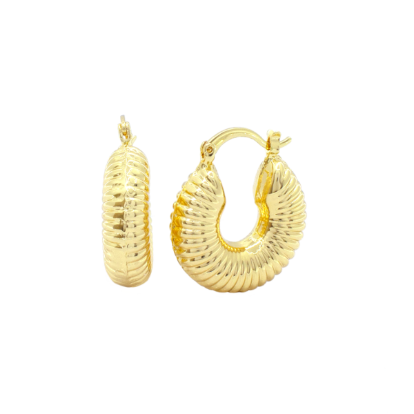 Brinco Feminino de Argola Trabalhada Banhado a Ouro e Ródio