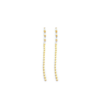 Brinco Feminino Navete Cristal com Bolinhas Penduradas Banhado a Ouro
