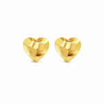 Brinco Coração 1,2cm Martelado Banhado a Ouro