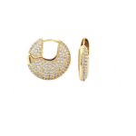 Brinco Gota Luxo Com Zircônia Banhado A Ouro E Ródio