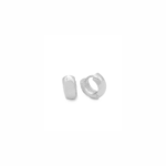 Brinco Feminino Argola Click Lisa Arredondada 1,2 cm Banhado a Ródio