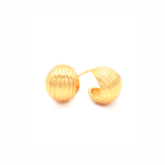 Brinco Feminino De Argola Texturizada Design Delicado Banhado A Ouro