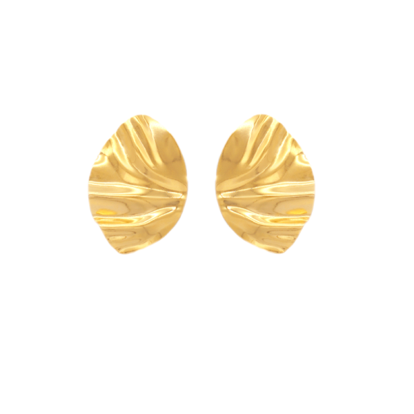 Brinco Feminino Formato Orgânico Design Elegante Banhado A Ouro