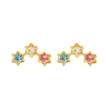 Mini Ear Cuff Estrelas Colors Banhado A Ouro E Ródio