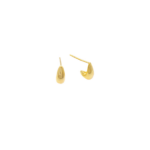 Brinco Mini Gota Liso 9mm Banhado a Ouro e Ródio