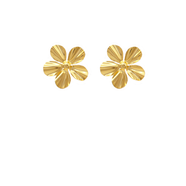 Brinco Flor Cinco Pétalas Banhado a Ouro