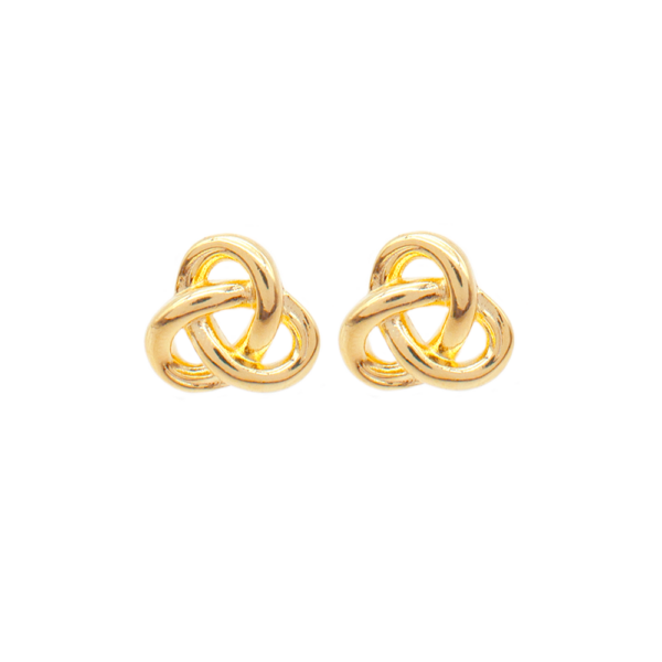 Brinco Feminino Nó Do Amor Design Clássico E Elegante Banhado A Ouro