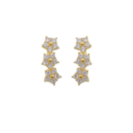Brinco Ear Cuff De Estrelas Cravejado Com Zircônias Banhado A Ouro