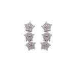Brinco Ear Cuff De Estrelas Cravejado Com Zircônias Banhado A Ródio