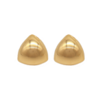 Brinco Triângulo Liso Espelhado Design Moderno Banhado A Ouro