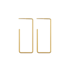 Brinco Argola Retangular Banhado a Ouro