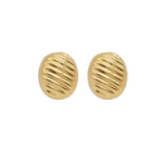 Brinco Orgânico Oval Banhado A Ouro E Ródio