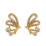 Brinco Feminino Borboleta Cravejado com Zircônias Banhado a Ouro