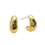 Brinco Feminino Argola Texturizada Banhado a Ouro