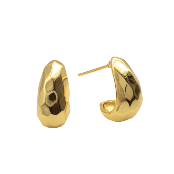 Brinco Feminino Argola Texturizada Banhado a Ouro