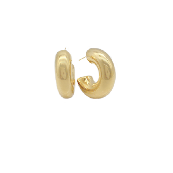 Brinco Feminino Argola Dourada Banhado a Ouro