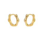 Brinco Argola Bambu 1,4cm Banhado a Ouro