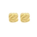Brinco Cisnei Quadrado Texturizado Dourado e Misto
