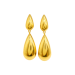 Brinco Gota Dupla Grande Banhado a Ouro
