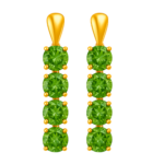 Brinco de Zircônias Verdes Elegante Banhado a Ouro