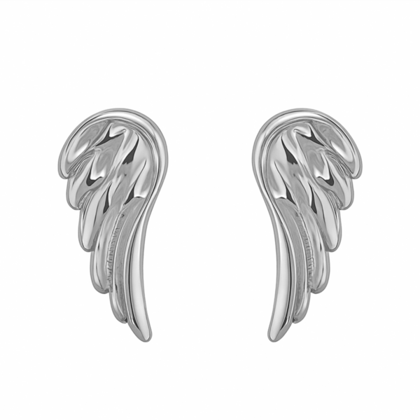 Brinco Asa Angelical Banhado a Ródio
