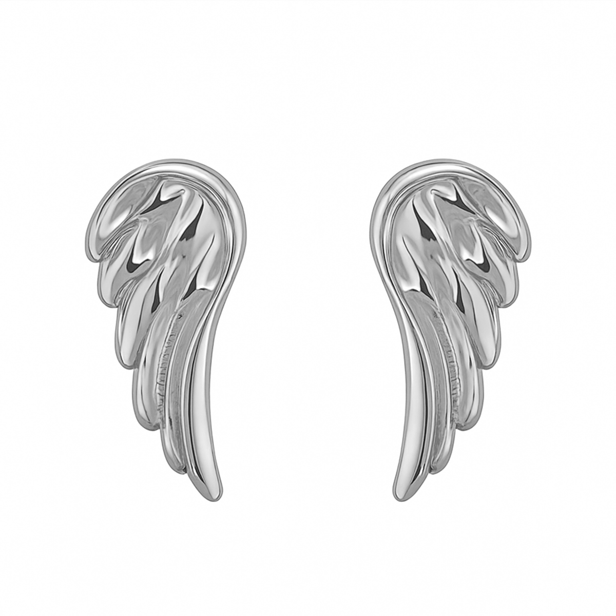 B3497-RB-1 Brinco Asa Angelical Banhado a Ródio - Imagem 1