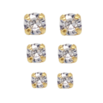 Brincos Trio  Ponto de Luz Banhado a Ouro