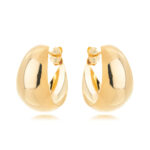 Brinco Argola Curvada Minimalista Banhado A Ouro
