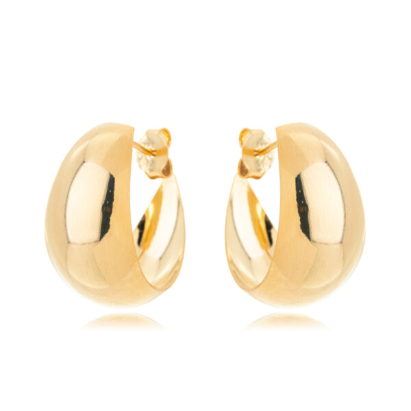 Brinco Argola Curvada Minimalista Banhado A Ouro