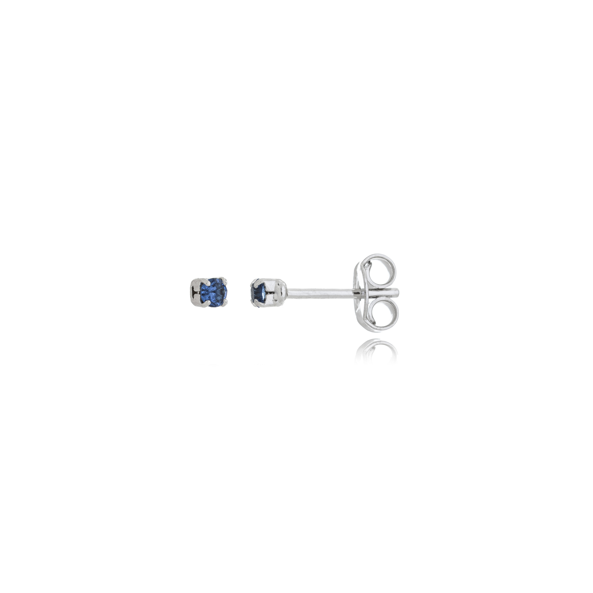 B3536-RB-1 Brinco Ponto de Luz Pequenino Clássico Azul Banhado a Ródio - Imagem 1