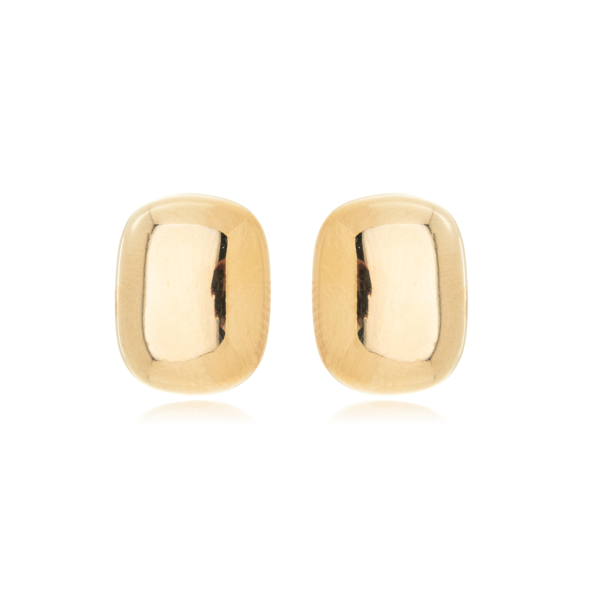 B3538-OU-1 Brinco Quadrado Encorpado Banhado A Ouro - Imagem 1
