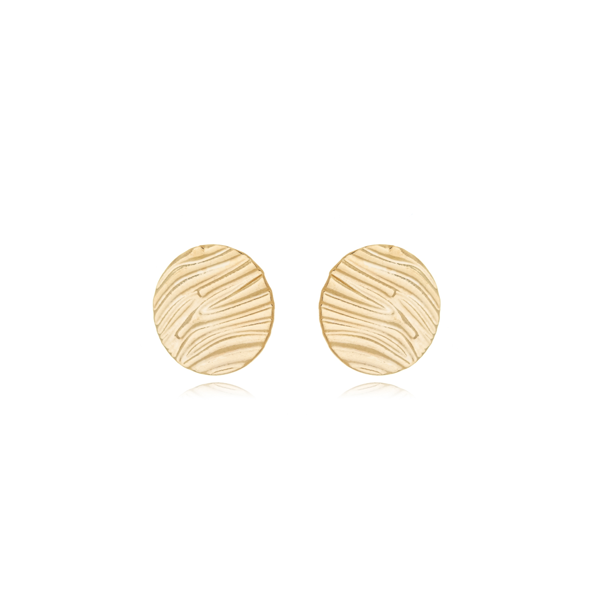 B3542-OU-1 Brinco Redondo Minimalista Banhado A Ouro - Imagem 1