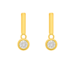 Brinco Palito com Solitário de Zircônia Banhado a Ouro e Ródio