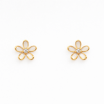 Brinco Feminino Mini Flor Banhado a Ouro e Ródio