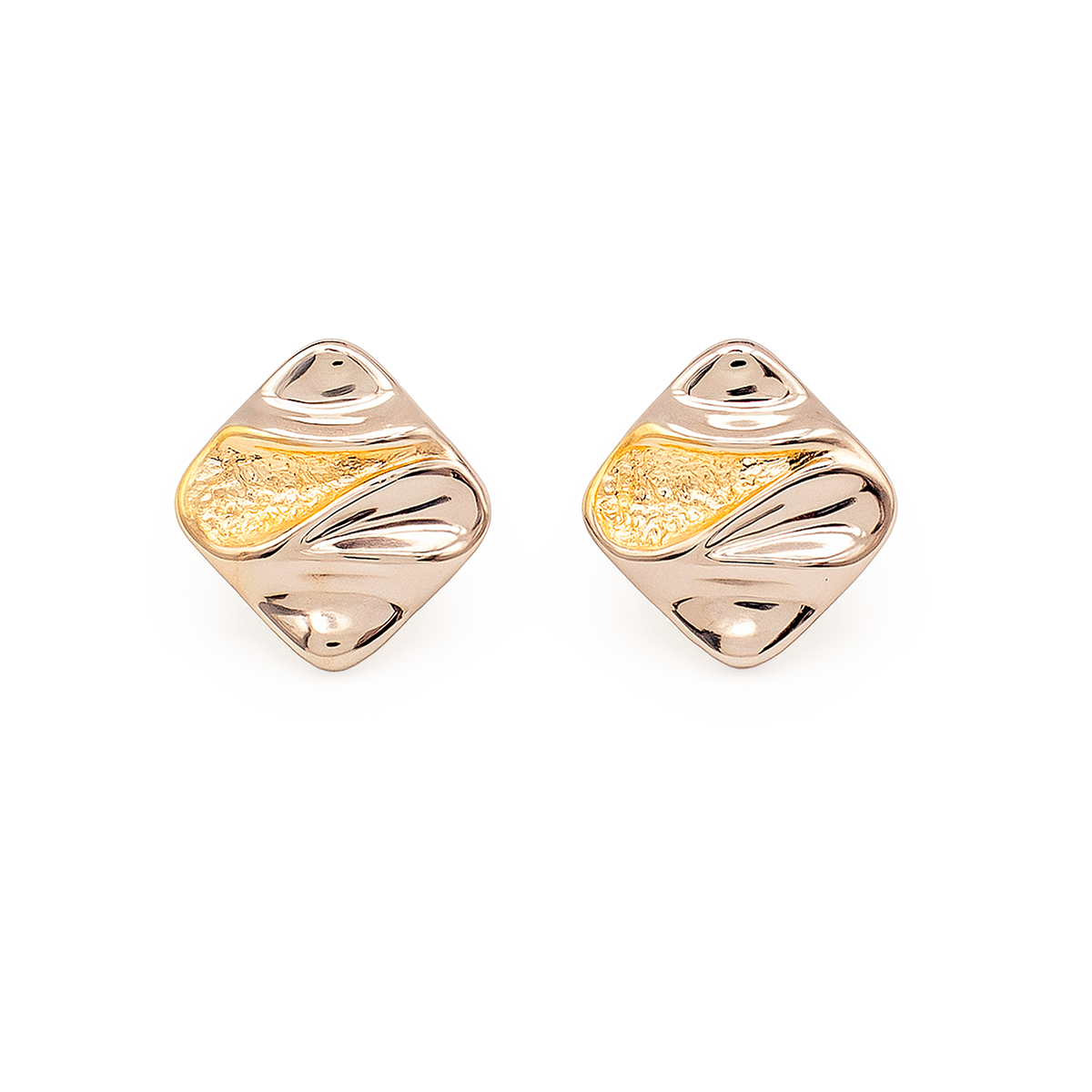 B3638-MIS-1 Brinco Feminino Orgânico Ródio com Detalhe Banhado a Ouro - Imagem 1