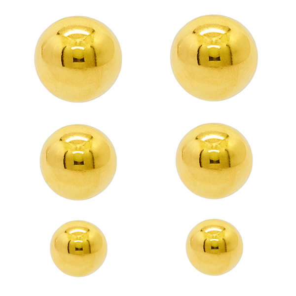 Brincos Trio de Bolinha Banhado a Ouro