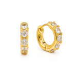 Brinco Argola Click Banhado a Ouro 18k com Zircônias Elegante